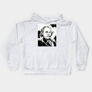 Nathaniel Hawthorne Black and White Portrait | Nathaniel Hawthorne Artwork 4 Kids Hoodie